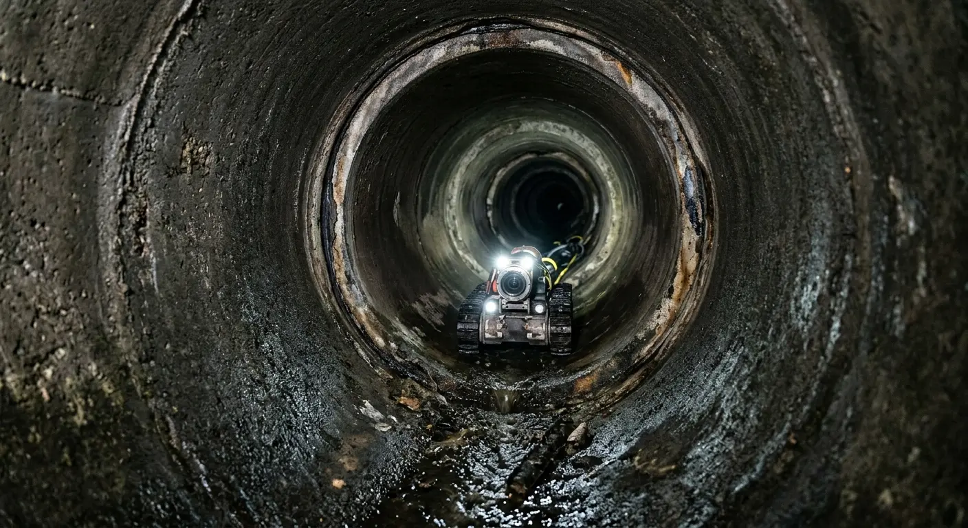 Robotic sewer camera inspecting pipe interior for Sewer Line Repair in White Hall